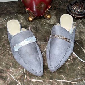 NWOT Grey Mule Loafers